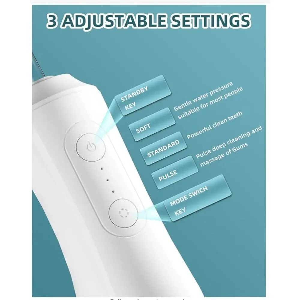 Oral Irrigator, 3 Modes 4 Replaceable Jet Tips